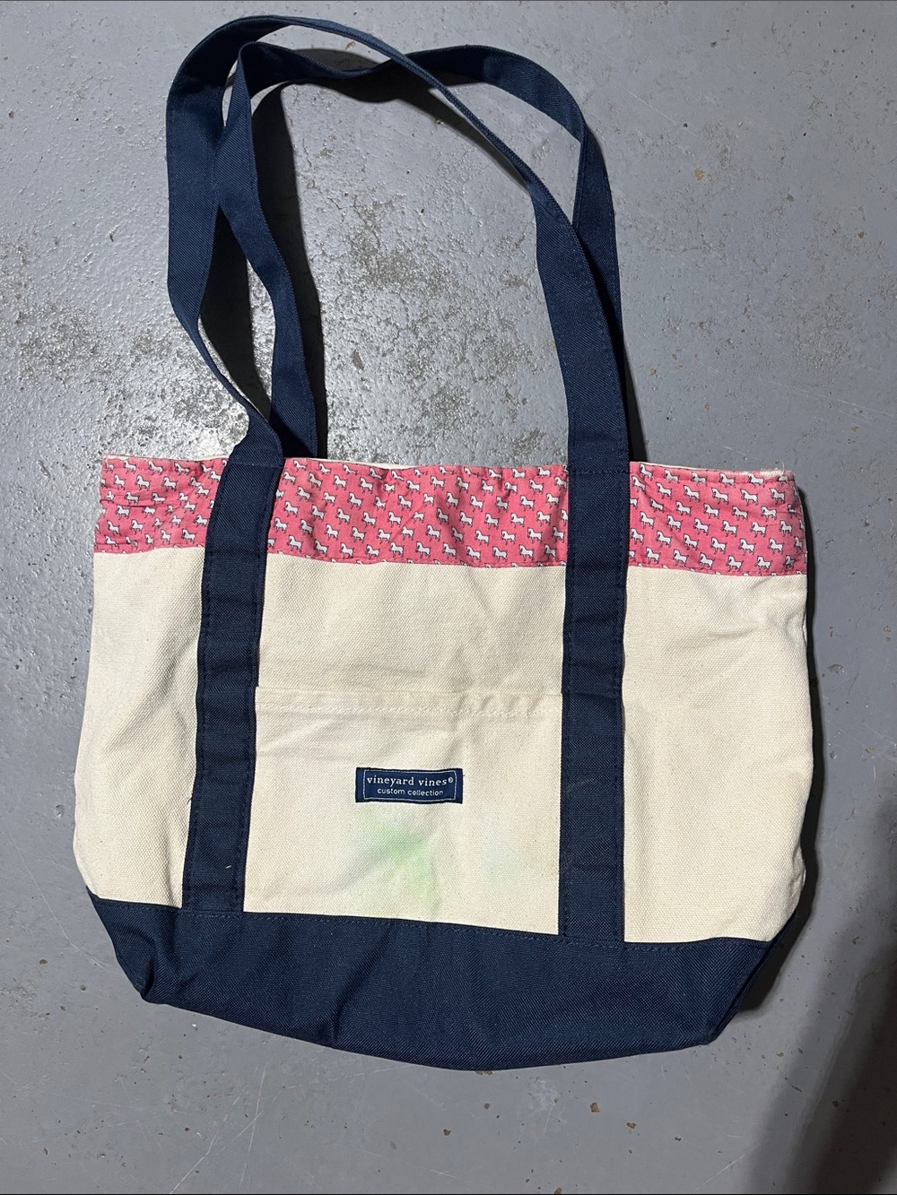 Vineyard Vines Navy, Pink & Cream Canvas Tote